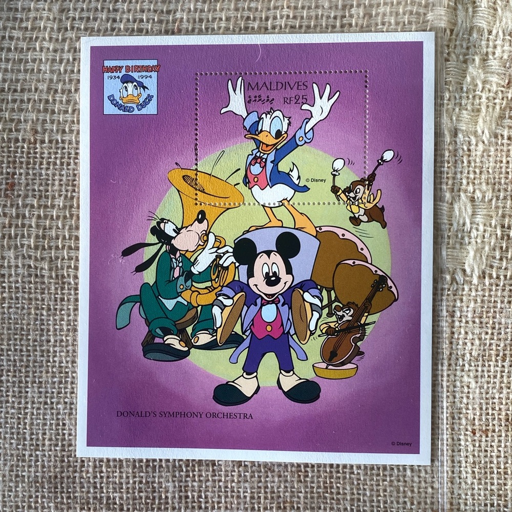 Maldive Disney Stamp Sheet Donald Duck Orchestra
